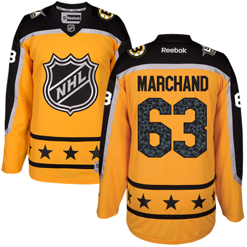 Bruins #63 Brad Marchand Yellow All-Star Atlantic Division Stitched NHL Jersey - Click Image to Close